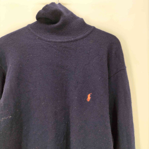 ポロバイラルフローレン Polo by RALPH LAUREN LAMBSWOOL ラムウール ポニー 刺繍 タートルネック ニット セーター メンズ import:L